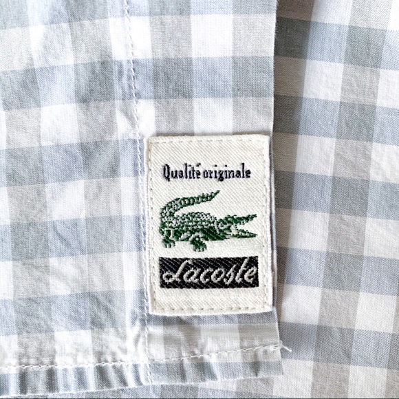 💙 Lacoste | Modern Fit Plaid Button Down - Picture 7 of 8